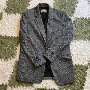 Everlane Oversized Blazer — Size 00, Glen Plaid